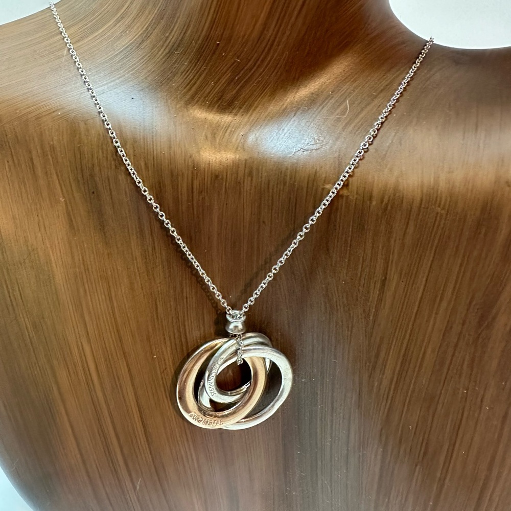 Tiffany and Co. 1837 Silver and Rubedo Interlocking Circles Necklace